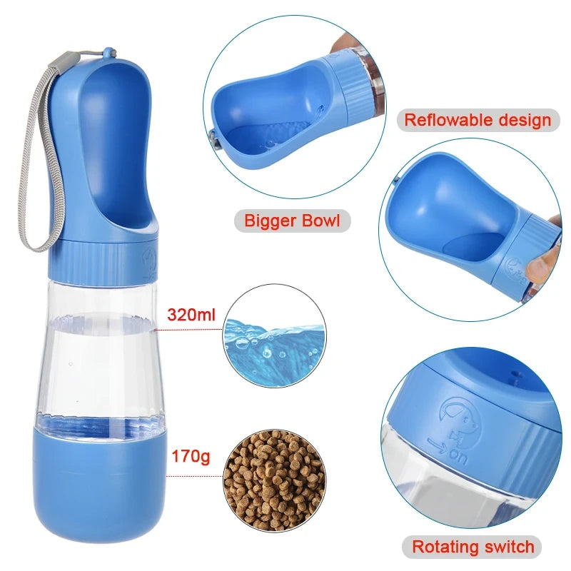 2 In 1 Portable Dog Water Bottle